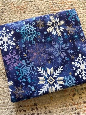 Blue Snowflake Fabric Quarter - Winter Print
